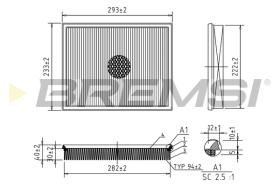BREMSI FA0616 - AIR FILTER OPEL, ALPINA