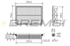 BREMSI FA1022 - AIR FILTER HYUNDAI, KIA