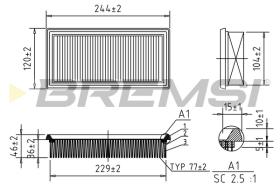 BREMSI FA1030 - AIR FILTER OPEL, SUZUKI