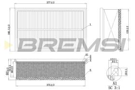 BREMSI FA1032 - AIR FILTER PEUGEOT, CITROEN, DS