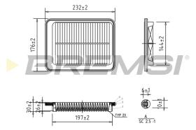 BREMSI FA1040 - AIR FILTER HYUNDAI