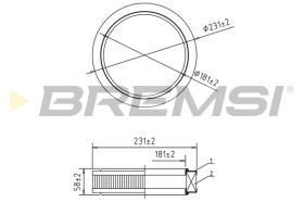 BREMSI FA1059 - AIR FILTER FIAT, TOYOTA, ZASTAVA, SEAT