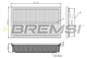 BREMSI FA1097 - AIR FILTER VW, AUDI, SKODA, SEAT