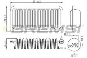 BREMSI FA1147 - AIR FILTER TOYOTA, DAIHATSU, SUBARU