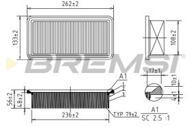 BREMSI FA1204 - AIR FILTER KIA, HYUNDAI