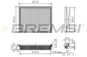 BREMSI FA1226 - SUSTITUDO POR FA1227 AIR FILTER FIAT, ALFA ROMEO