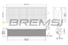 BREMSI FA1237 - AIR FILTER VW, AUDI, SKODA, SEAT