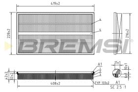 BREMSI FA1245 - AIR FILTER MERCEDES-BENZ