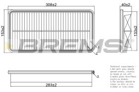 BREMSI FA1273 - AIR FILTER TOYOTA, PONTIAC, LEXUS