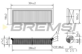 BREMSI FA1377 - AIR FILTER FIAT, INNOCENTI