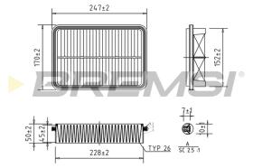 BREMSI FA1406 - AIR FILTER TOYOTA, VW, ISUZU