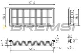 BREMSI FA1408 - AIR FILTER TOYOTA, PONTIAC, LEXUS