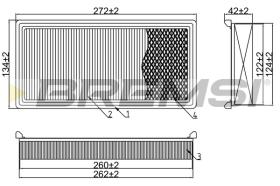 BREMSI FA1595 - AIR FILTER VW, AUDI, DODGE, PLYMOUTH