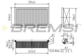 BREMSI FA1626 - AIR FILTER BMW, ALPINA, BERTONE