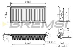 BREMSI FA1630 - AIR FILTER FIAT, INNOCENTI