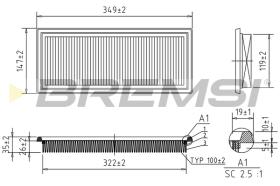 BREMSI FA1632 - AIR FILTER FIAT