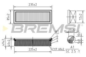 BREMSI FA1640 - AIR FILTER FIAT, LANCIA, ZASTAVA
