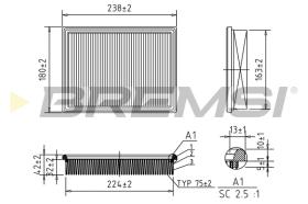 BREMSI FA2006 - AIR FILTER OPEL, PONTIAC, CHEVROLET