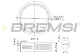 BREMSI FA2117 - AIR FILTER FIAT, LANCIA, AUTOBIANCHI