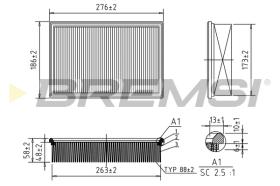 BREMSI FA2154 - AIR FILTER VW, SEAT, SKODA