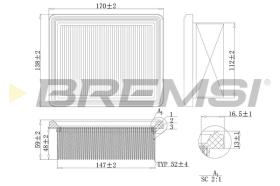 BREMSI FA2217 - AIR FILTER PIAGGIO, DAIHATSU