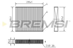 BREMSI FC0068 - CABIN FILTER FORD, VOLVO