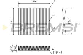 BREMSI FC0183 - CABIN FILTER MERCEDES-BENZ, VW, AUDI