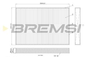 BREMSI FC0410C - CABIN FILTER VW, AUDI, PORSCHE