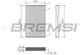BREMSI FC0414 - CABIN FILTER OPEL, CITROEN