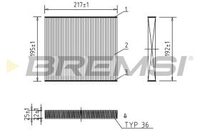 BREMSI FC0441 - CABIN FILTER FORD, JAGUAR