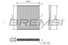 BREMSI FC0445 - CABIN FILTER FORD, JAGUAR