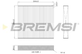 BREMSI FC0855 - CABIN FILTER FIAT, PEUGEOT, CITROEN