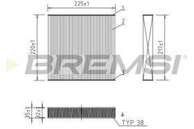 BREMSI FC0973 - CABIN FILTER PEUGEOT, CITROEN
