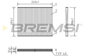 BREMSI FC0975 - CABIN FILTER OPEL, SUZUKI, SUBARU