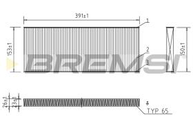 BREMSI FC1329 - CABIN FILTER VW, AUDI