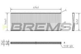 BREMSI FC1532 - CABIN FILTER OPEL, IRMSCHER