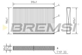 BREMSI FC1549C - CABIN FILTER AUDI