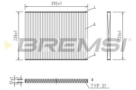 BREMSI FC1919C - CABIN FILTER OPEL