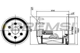 BREMSI FL1302 - OIL FILTER FIAT, NISSAN, OPEL, PEUGEOT