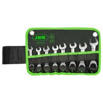 JBM 54110 - SET DE 8 LLAVES COMBINADAS CORTAS CON TRINQUETE