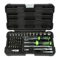 JBM 54140 - ESTUCHE DE HERRAMIENTAS CON 56 PIEZAS CON VASOS DE 12 CANTOS