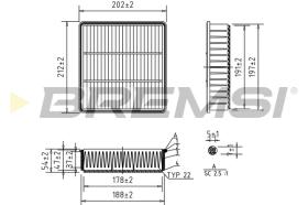 BREMSI FA2291 - AIR FILTER HONDA, MITSUBISHI, PROTON