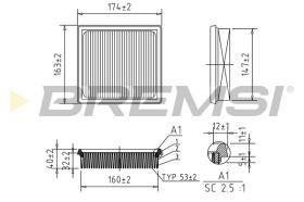 BREMSI FA2344 - AIR FILTER TOYOTA, LEXUS