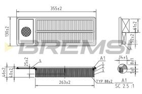 BREMSI FA2409 - AIR FILTER FIAT, FORD, OPEL, PEUGEOT