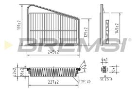 BREMSI FA2534 - AIR FILTER KIA