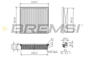BREMSI FA2581 - AIR FILTER TOYOTA, LEXUS